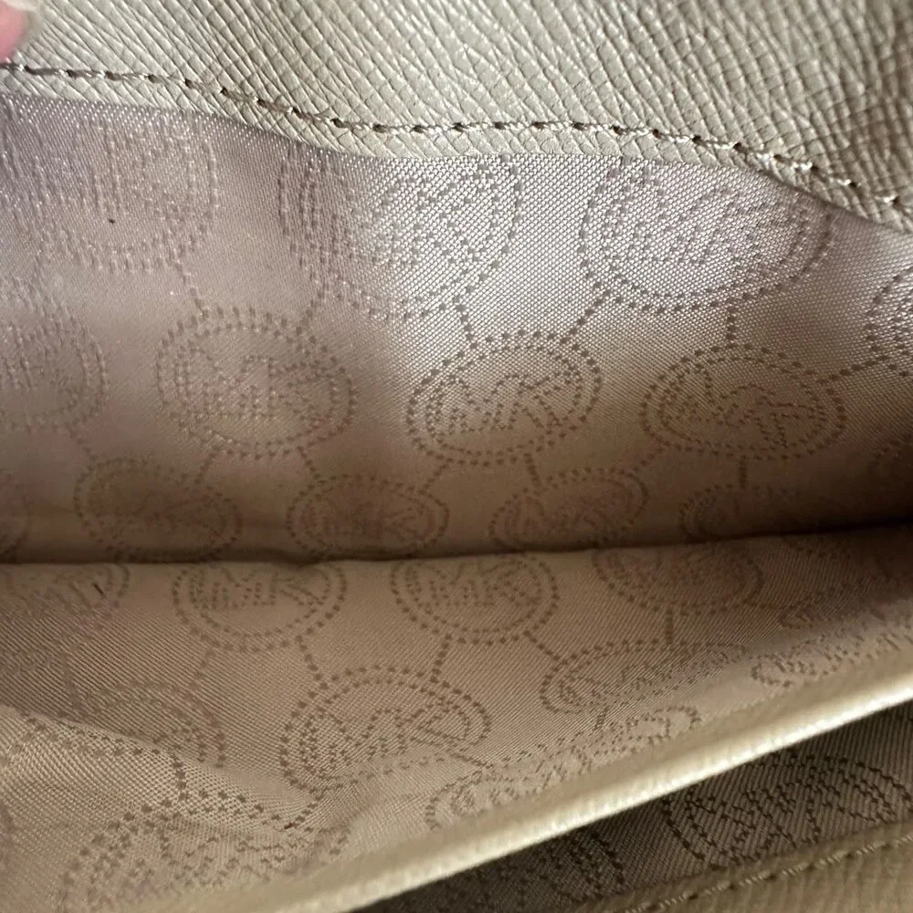 Michael Kors Women Grey Snake skin Zip Around Continental Wallet Golden Hardware